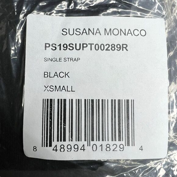 NEW Susana Monaco Single Strap Top in Black XSmall - Picture 8 of 10